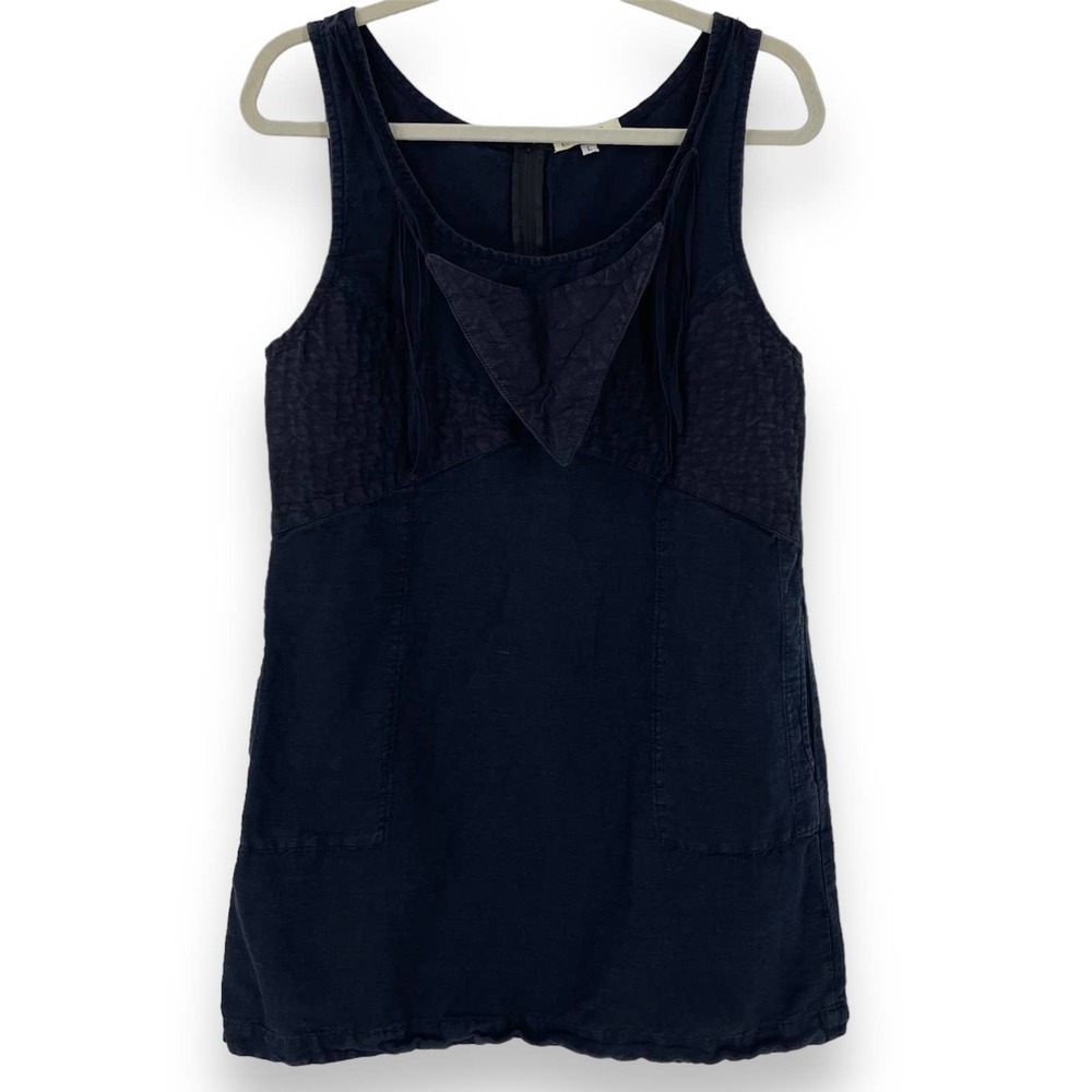 Prairie Underground L Hemp Cotton Blend Tank Tunic Dress Pockets